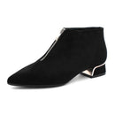 Botas de moda 2022, zapatos de invierno para mujer, botines de punta estrecha para mujer, zapatos de fiesta sexis para mujer, tacones cuadrados, negro, azul, A2976