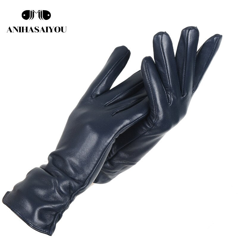 2019 fashion new products winter leather gloves short leather gloves women Wrist tightening design winter leather gloves women