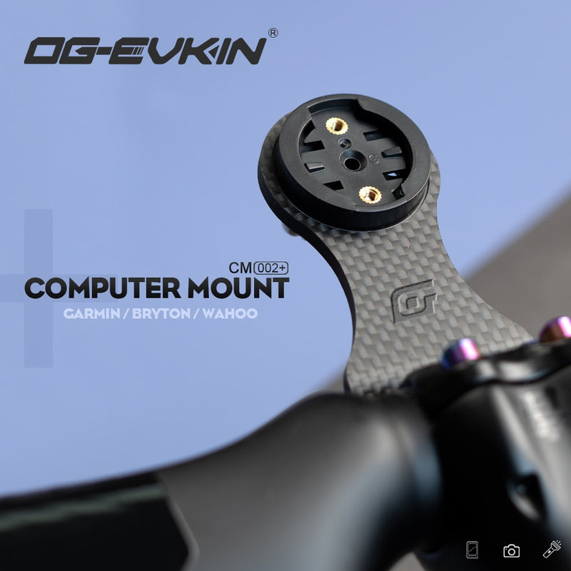 OG-EVKIN CM-02+ Bike Stem Extension Carbon Computer Mount Code Table Rack For GPS/Bike Computer/Camera/Light Bicycle Accessories