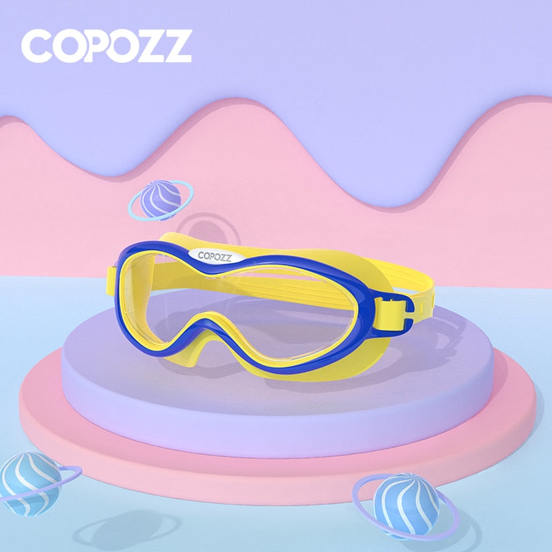 COPOZZ, gafas de natación para niños, antiniebla, impermeables, para niños y adolescentes, marco grande, gafas de natación para niño y niña, gafas de natación de una pieza