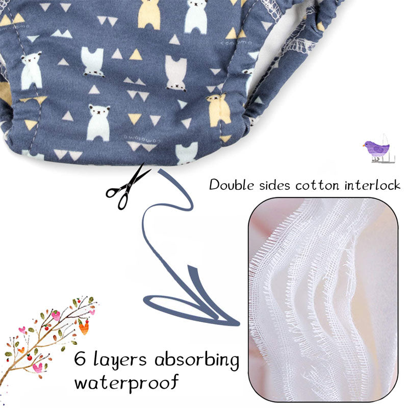 Baby Reusable Diapers Panties Potty Training Pants For Children Ecological Cloth Diaper Washable Toilet Toddler Kid Cotton Nappy