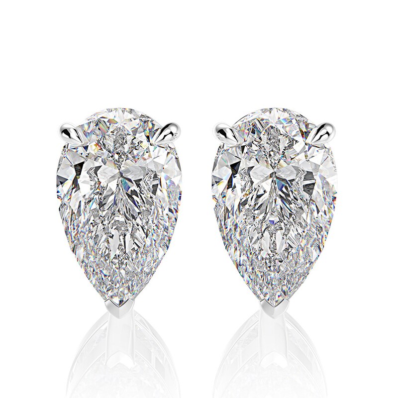 OEVAS Classic 100% 925 Sterling Silver Pear Created Moissanite Gemstone Ear Studs White Gold Earrings Fine Jewelry Wholesale