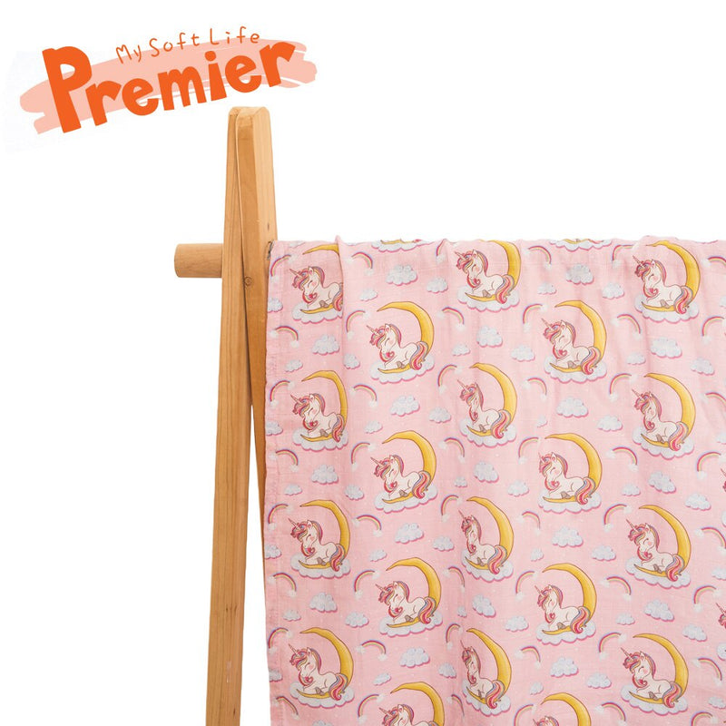 Kangobaby #My Soft Life# Premier Quality Digital Print Muslin Swaddle Blanket High-Grade Gift Box For Newborn Baby