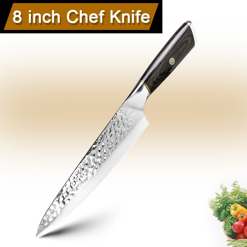 Cuchillo de Chef MYVIT 5CR15, cuchillos de cocina chinos de 7 pulgadas, cuchillo para rebanar carne y verduras, hoja súper afilada, cuchillo de acero inoxidable