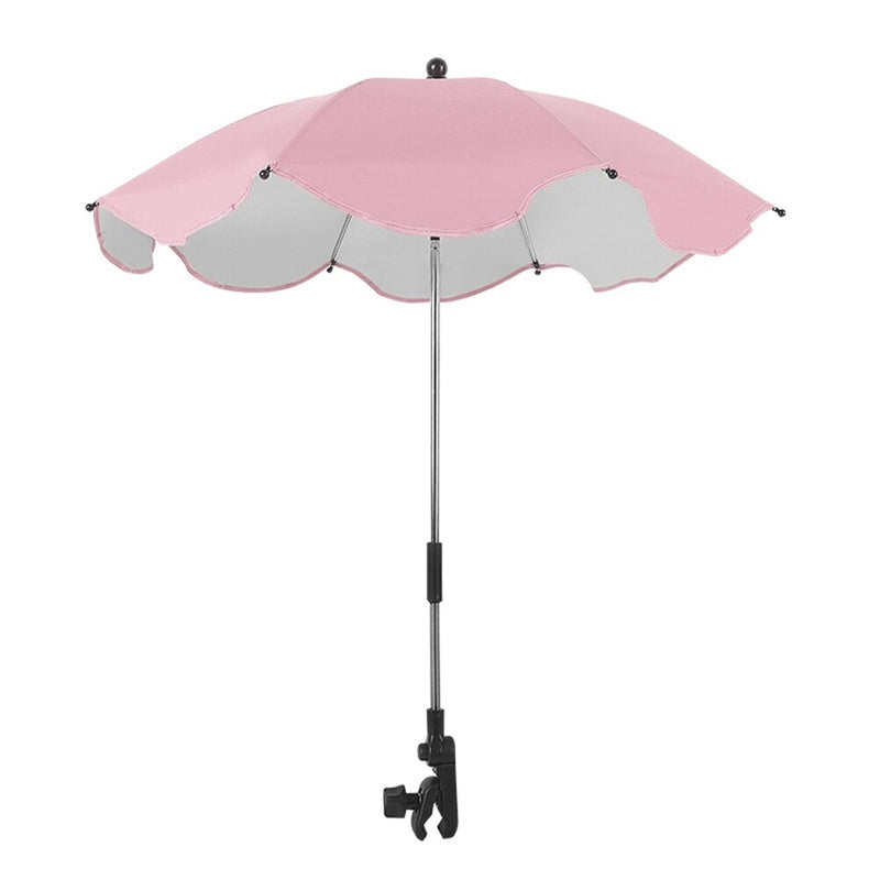 Verstellbarer Kinderwagen-Regenschirmhalter, Zubehörhalterung, mehrfach verwendeter Rollstuhl, Sonnenschirm, Regal, Fahrradanschluss