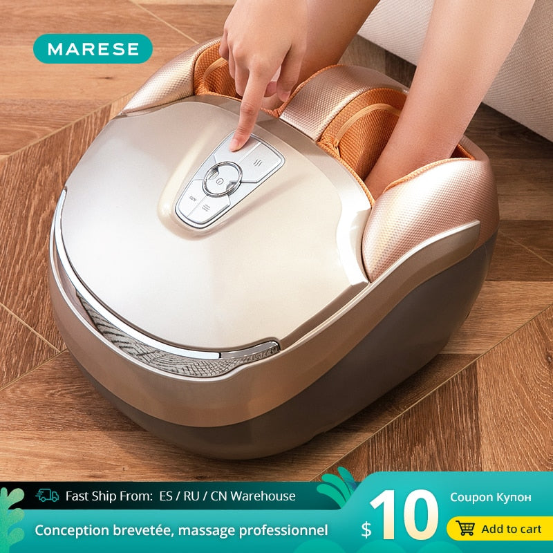 MARESE Electric Foot Massager Machine With Deep Vibration Massage Heated Rolling Kneading Air Compression Healthy Gift M7 Plus
