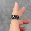 Stainless Steel Man Men Rings Punk Rock Gothic HipHop Domineering Multiple Skull Carving for Biker Male Boy Fashion Jewelry Gift