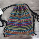 2022 Women Fabric Backpack Female Gypsy Bohemian Boho Chic Aztec Ibiza Tribal Ethnic Cottage Soft Brown Drawstring Rucksack Bags