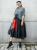 XITAO  Dress Fashion New High Waist Elegant 2020 Summer Pullover Patchwork Hit Color Goddess Fan Casual Dress GCC3514