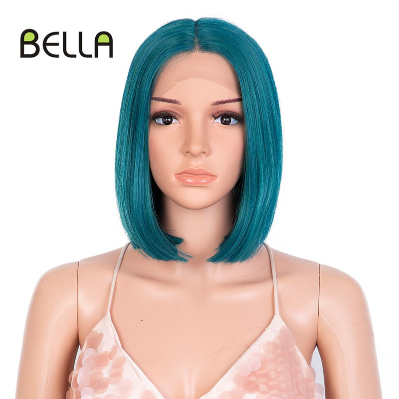 Bella Bob Perücke Synthetische Spitzeperücke Kurzer Blonder Bob Pink 613 Rote Zitrone Spitze Kurzes Haar 10-13 Zoll Perücken Für Frauen Lolita Cosplay