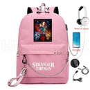 New Stranger Things backpack HELLFIRE Multifunction USB Charging Travel Canvas Student Backpack For Teens Boys Girls School Bag