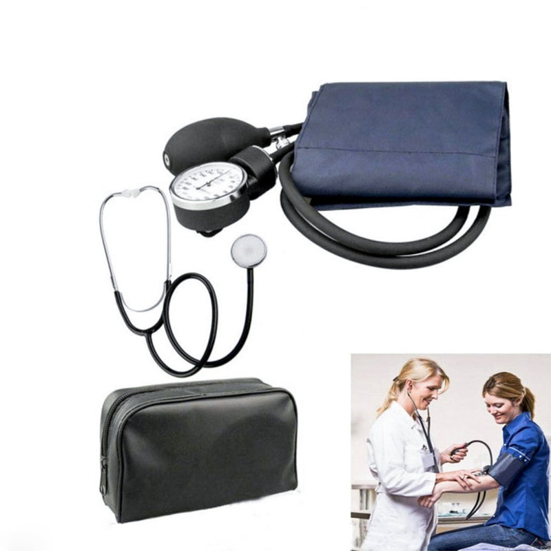 Monitor de presión arterial de brazo Manual, estetoscopio, esfigmomanómetro, dispositivo de calibre aneroide, medidor de presión arterial para el hogar, equipo médico