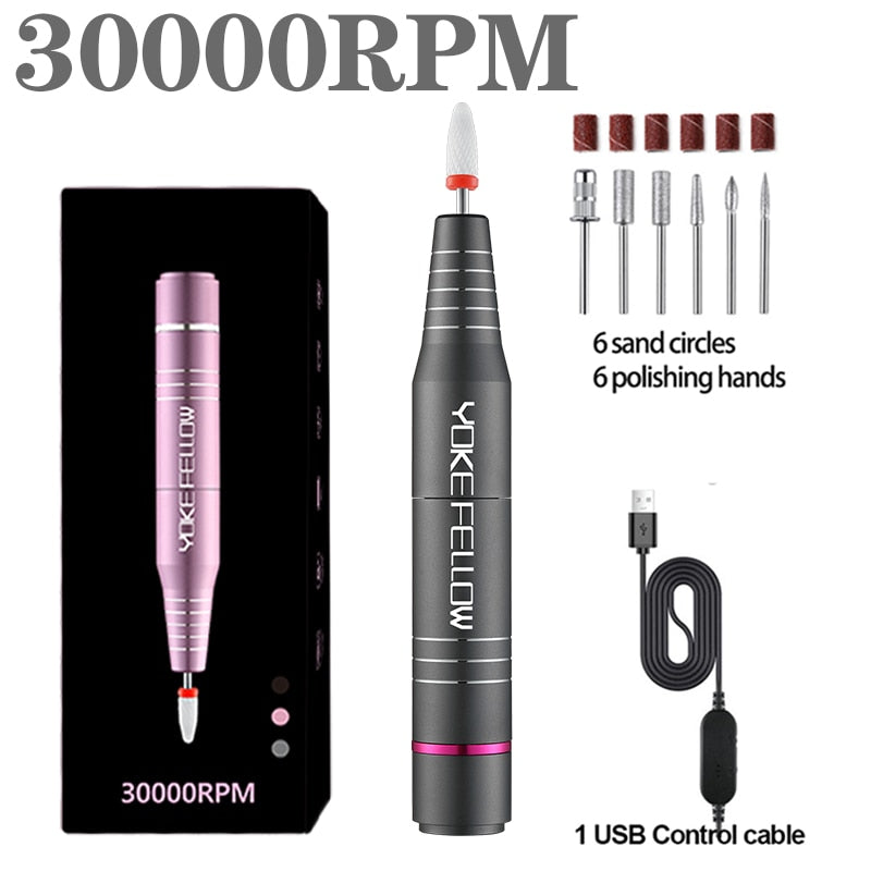 35000RPM Electric Manicure Machine USB Nail Drill For Acrylic Nail Gel Polish Professional E-file Milling Nail Files Salon Tool