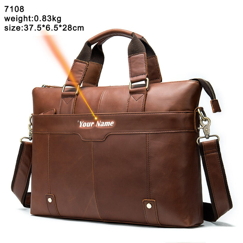 WESTAL Men&#39;s Leather Handbags Totes Bags Men Leather Laptop Bags Men&#39;s Shoulder Bag Business Briefcases Crossbody Messenger Bag