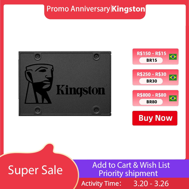 Kingston A400 SSD Internal Solid State Drive 120GB 240GB 480GB 2.5 inch SATA III HDD Hard Disk HD Notebook PC 960GB 500GB 1TB gb