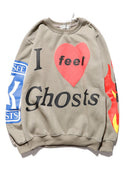 Kanye West Graffiti Letter Print Plus Velvet Sweatshirt Men And Women Harajuku Fleece Hoodie Hip Hop Stranger Things Hooded