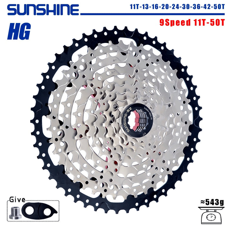 SUNSHINE Fahrradkassette 8/9/10/11/12Speed ​​Freilauf 32/36T/40T/42T/46T/50T/52T Ritzel HG Struktur Schwungrad Für SHIMANO/SRAM