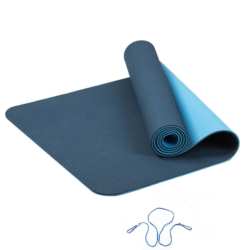 6MM Dichte TPE Yogamatte Übungspad Rutschfeste Faltbare Gymnastik Fitness Pilates Zubehör Rutschfeste Bodenspielmatte