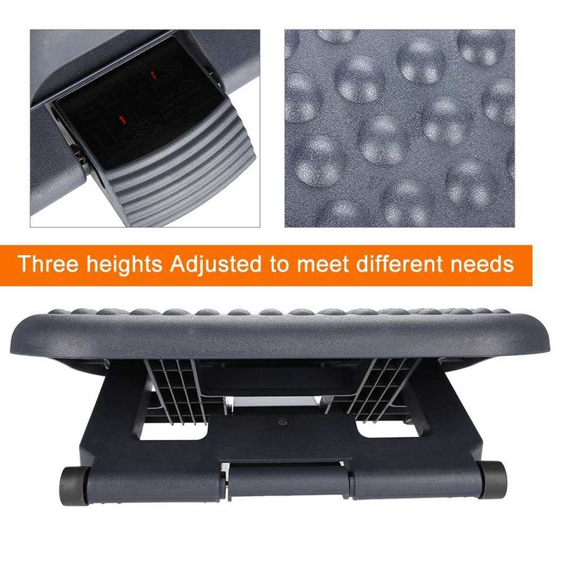 Adjustable Height Foot Rest Stool Ergonomic Comfortable Under Desk Home Office Massage Relaxation Foot Stool Feet Support Relax