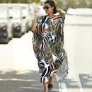 Cover-ups 2022 Kaftan Beach Print SnakeSkin Swimsuit Cover Up Kimono Plage Beach Robe Femme Long Dress Sarong Dress Beachwear