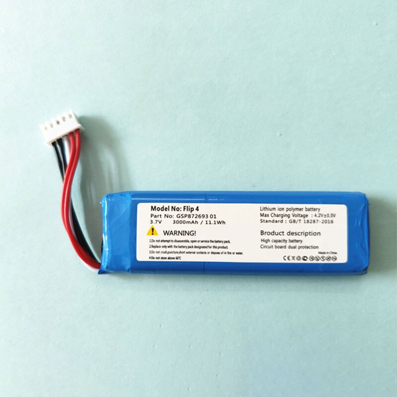 New replacement GSP872693 01 3.7V 3000mah battery for JBL Flip 4 /Flip 4 Special Edition battery