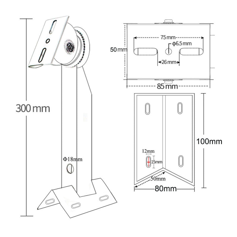 CCTV Bracket Camera Cylindrical Pole Hoop Bracket Right angle Outer Wall Corner Bracket Mounting Support Stands Holder Aluminum