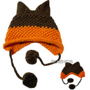 BomHCS Cute Fox Ears Beanie Winter Warm 100% Gorro de punto hecho a mano