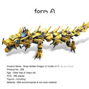 Traditional Ninja Kendo Training Set Golden Flying Fighting Dragon Red Green Blue DIY Building Blocks Toys for Kids Boys Gift