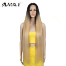 Noble Synthetic Lace Front Wigs For Women 38 Inch Straight Wig Lace Wig Ombre Blonde Lace Wigs Cosplay Straight Lace Front Wig