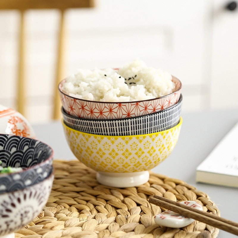 Japanese and Wind 4.5-inch Rice Bowl Ceramic Unglazed Anti-scalding Bowl European Simple Household Soup Bowl  High-legged