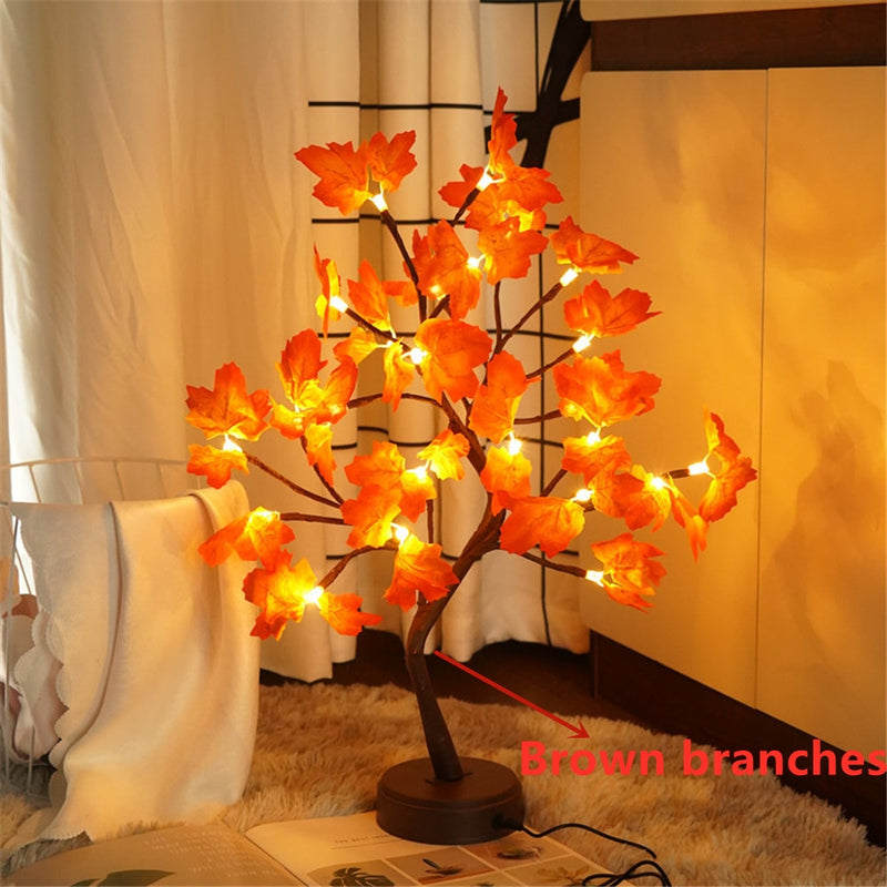LED Copper Wire Night Light Tree Fairy Lights Home Decoration Night Lamp For Bedroom Bedside Table Lamp USB And Battery Operated