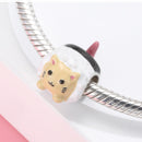 2021 Japanischer Stil Kultur Warme Wünsche Charms Metallperlen für Frauen 925 Sterling Silber Charm Schmuck für Armband Armreif Geschenk