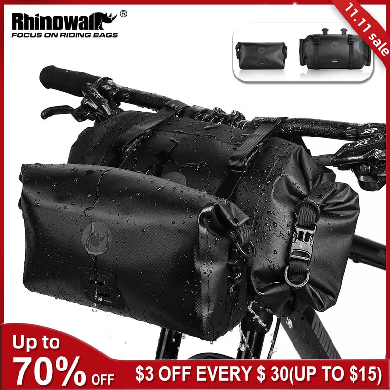 Rhinowalk Bicycle Bag Waterproof Big Capacity Handlebar Bag 1 or 2-piece Front Tube Cycling Bag MTB Frame Trunk Bike Accessories