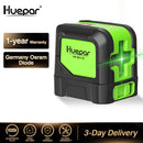 Huepar 2 Lines Laser Level Self Levelling ( 4 degrees) Green Red Beam Laser Horizontal & Vertical Cross-Line with Magnetic Base