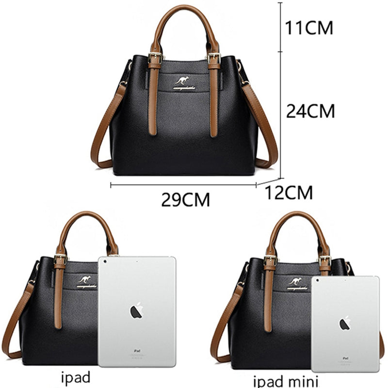 Genuine Large Capacity Casual Tote Bag Leather Shoulder Crossbody Bags for Women 2022 Simple Female Shopper Bag Designer Handbag