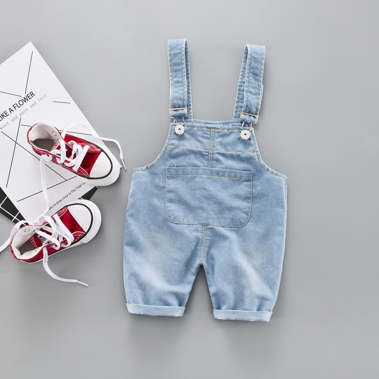 Summer Children Costume Kids Little Girls Overalls Boys Jeans Cotton Denim Baby Clothes Jumpsuit Casual Loose Rompers Dungarees