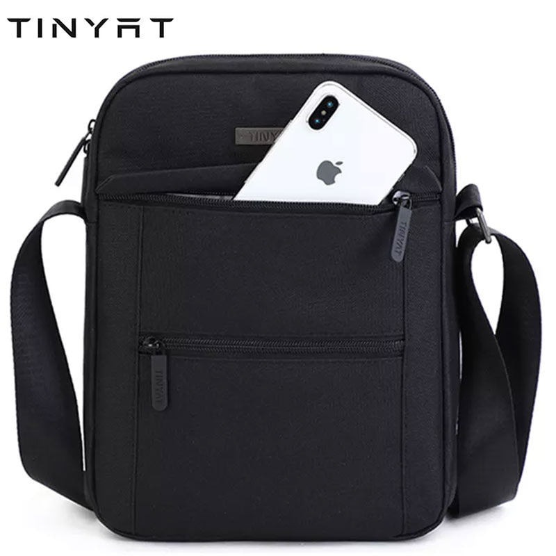 TINYAT Men&#39;s Shoulder Bag Nylon Men Business Shoulder bag 9.7&quot;pad Briefcase Waterproof Nylon Canvas Crossbody Bags Men&#39;s bags