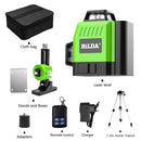 HILDA Laser Level 12 Lines 3D Level Selbstnivellierend 360 horizontales und vertikales Kreuz Super leistungsstarker grüner Laser Level