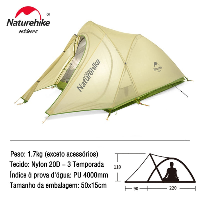 Naturehike Cirrus Ultralight Tent 2 Person Tent Camping Hiking Tents Lightweight Backpacking Tent Beach Tent with Footprint