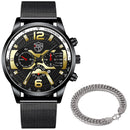 Luxury Mens Bracelets Watches Fashion Men Stainless Steel Mesh Belt Quartz Watch Business Casual Male Clock relogio masculino