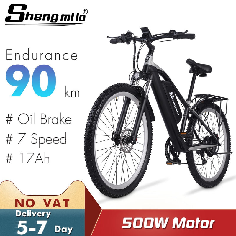 Shengmilo M90 Electric Bike 500W Mens Mountain Bike e bike Adult Electric Bicycle Snow Bike 48V Lithium Battery electric bicycle