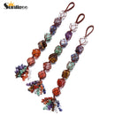 Sunligoo Reiki Healing 7 Chakra Tumbled Gemstone W/ Tassel Spiritual Meditation Window Car Feng Shui Hanging Ornament Home Decor