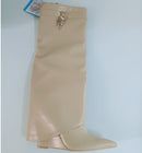 Ins Hot Spring Winter Great Quality Crocodile Print Upper Shoes Booty Knee High Pointy Toe Over-lay Side Zip Women Boots 43