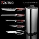 Juego de Chef de cocina XITUO, juego de 4-8 uds, cuchillo de acero inoxidable, soporte para cuchillos Santoku, cuchilla de corte de utilidad, cuchillos para pelar pan, tijeras