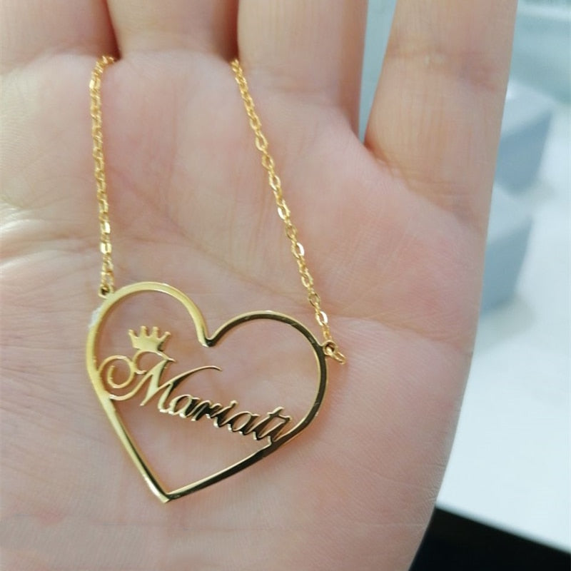 Romantic Heart Name Necklace For Women Girl Jewelry Custom Nickname Pendant Necklace Personalized Wedding Gifts