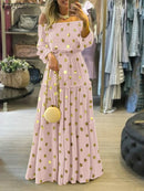 ZANZEA Fashion Off Shoulder Vestidos Female Lace Up Belted Dresses Beach Holiday Ruffle Robe Womens Bohemian Long Maxi Dress