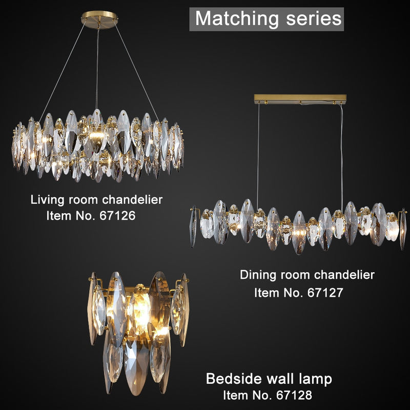 YOULAIKE modern crystal chandelier for dining room large wave design cristal lamp luxury kitchen island hanging light fixture