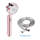 ZhangJi Bathroom Double Panel Shower Head Spiral Water Flow with One Key Stop  Turbocharged Propeller Driven Water Saving Shower