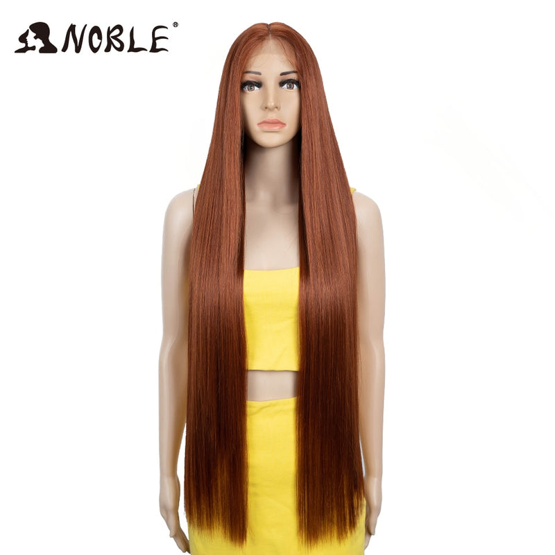 Noble Synthetic Lace Front Wigs For Women 38 Inch Straight Wig Lace Wig Ombre Blonde Lace Wigs Cosplay Straight Lace Front Wig