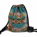 2022 Women Fabric Backpack Female Gypsy Bohemian Boho Chic Aztec Ibiza Tribal Ethnic Cottage Soft Brown Drawstring Rucksack Bags